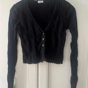 Garage Black Button-Up Top Cardigan